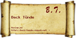 Beck Tünde névjegykártya