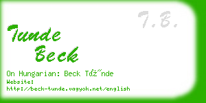 tunde beck business card